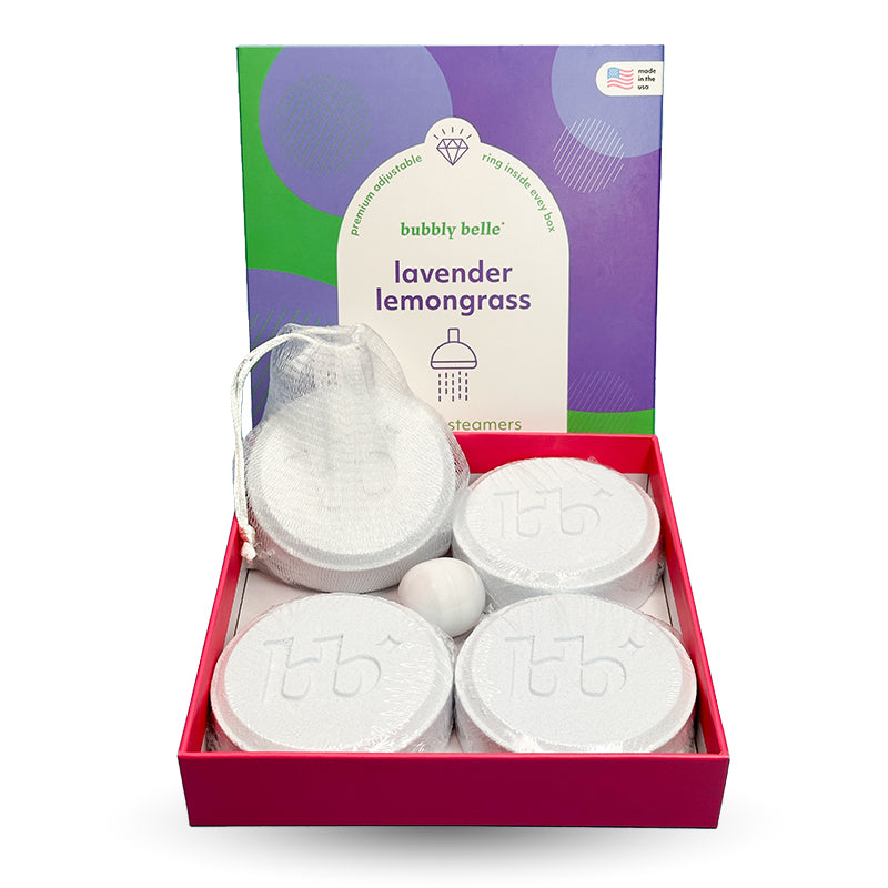 Lavender Lemongrass Shower Steamers (4 Pack+ring)