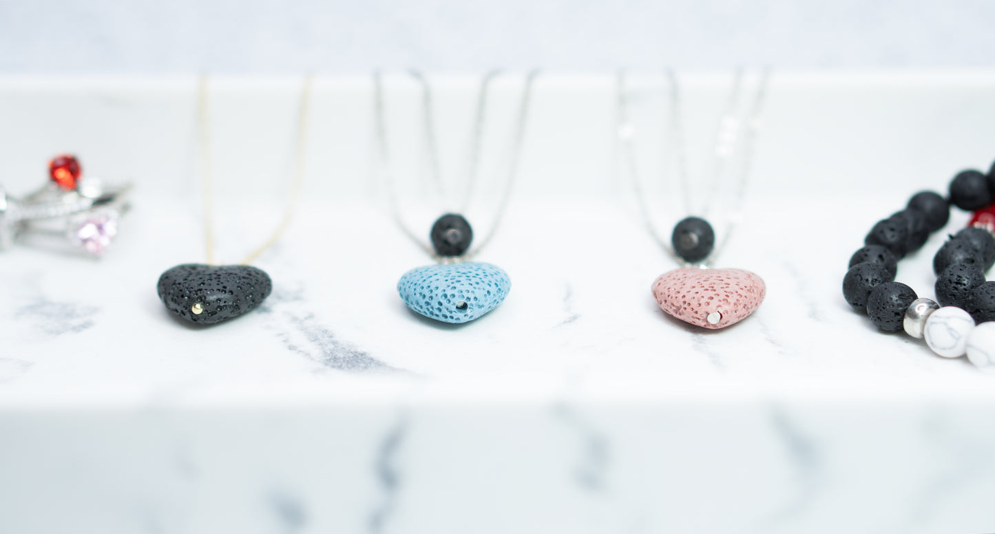 Pink Lava Rock Diffuser Necklace