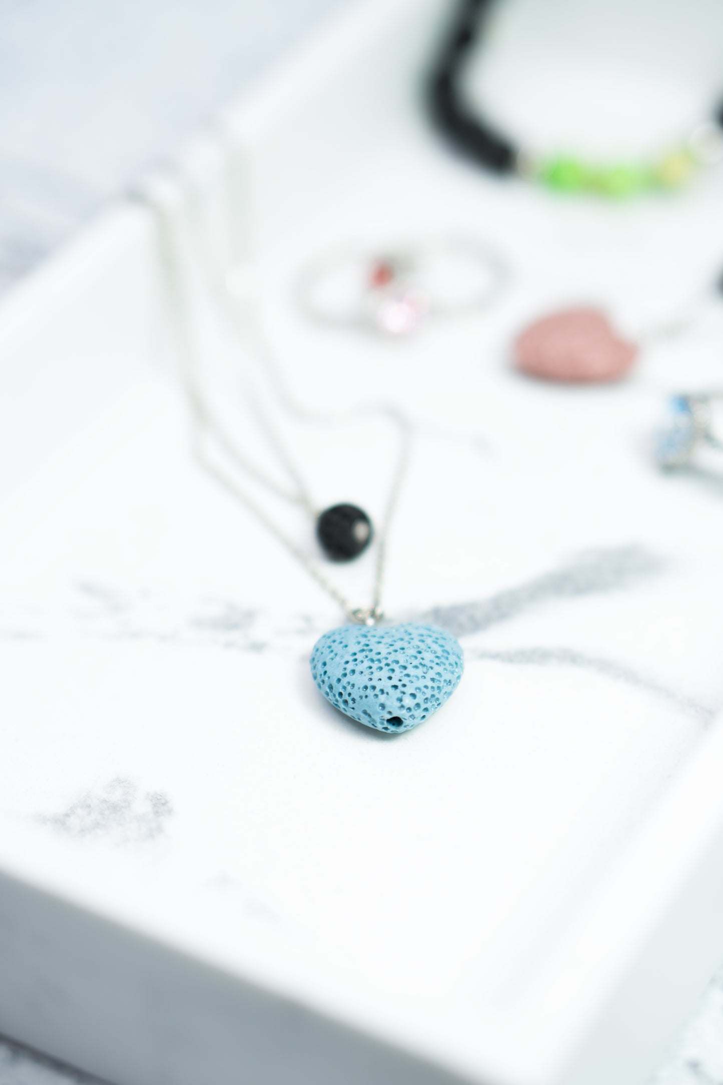Blue Lava Rock Diffuser Necklace