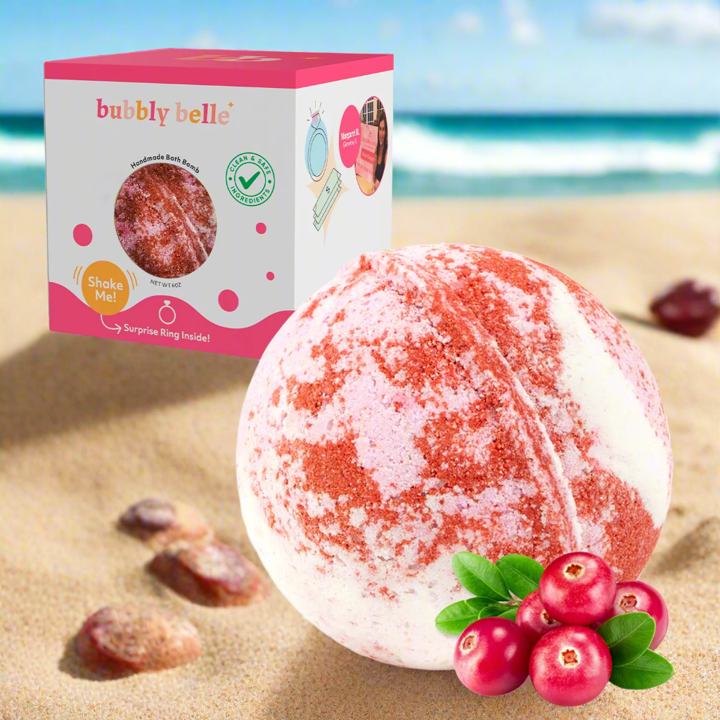 Sweet Cranberry Bath Bomb - Gift Boxed (6oz/ea. w/Ring)