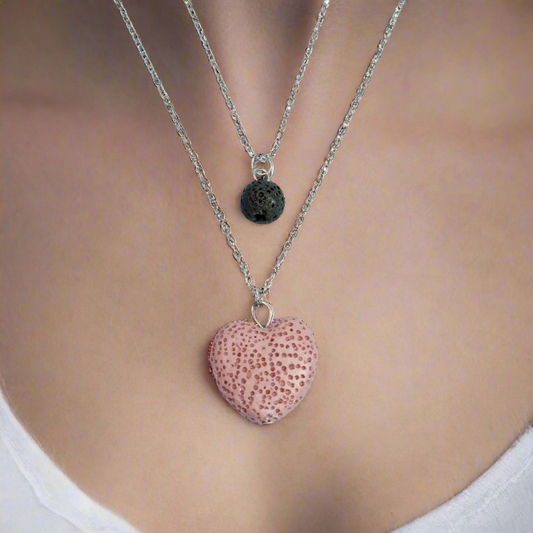 Pink Lava Rock Diffuser Necklace