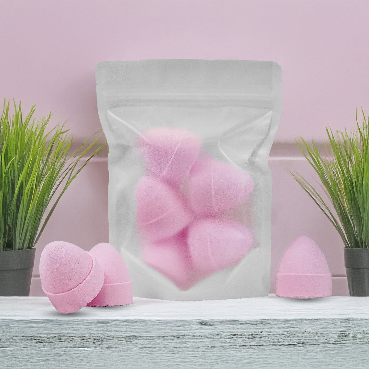 Rose Petal Shower Steamers (5-Pack: 2oz/ea. w/Ring Options)