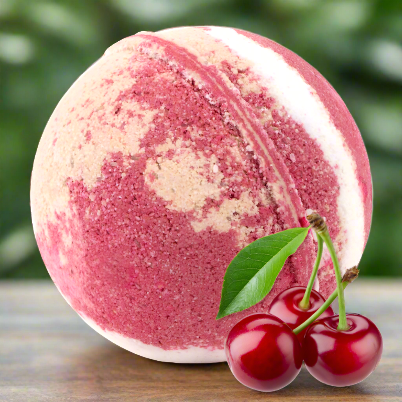 Bomba de baño de pastel de cereza (6 oz con aro)