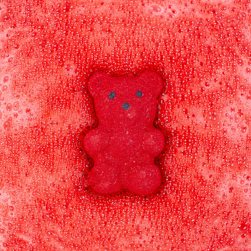 Red Bubbly Bear Bath Bomb (6oz w/Ring)