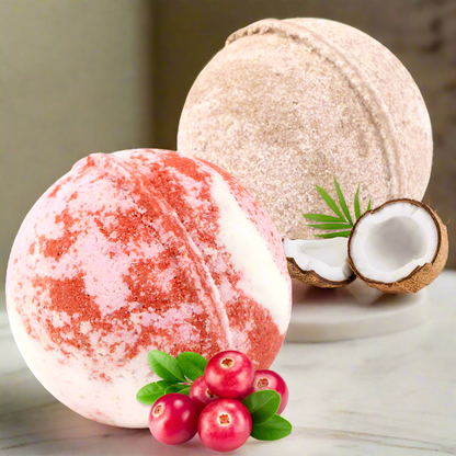 Bombas de baño de crema de coco y arándanos dulces (6 oz con anillos)