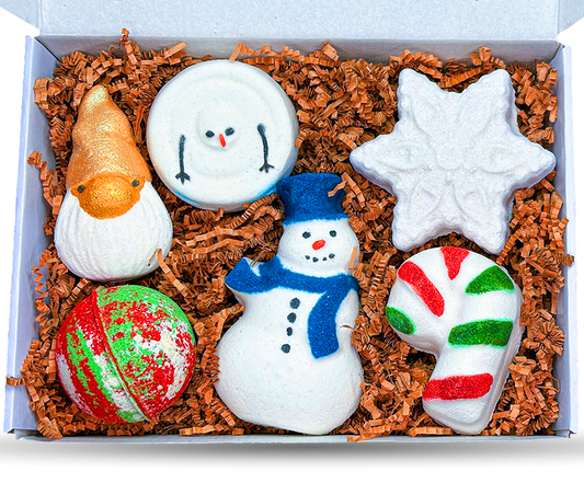Holiday Gift Box - 6 Bath Bombs with Beautiful Rings Inside!