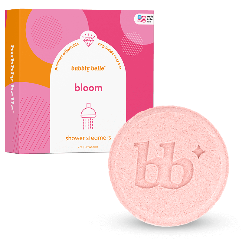 Vaporizadores de ducha Bloom [paquete de 4 (1 libra)+anillo+bolsa de ducha]