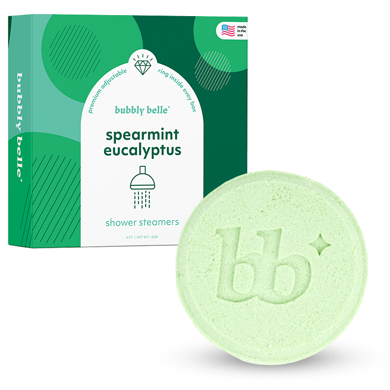 Spearmint Eucalyptus Shower Steamers (4 Pack+Ring)