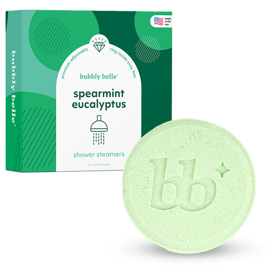 Spearmint Eucalyptus Shower Steamers (4 Pack+Ring+Shower Bag)