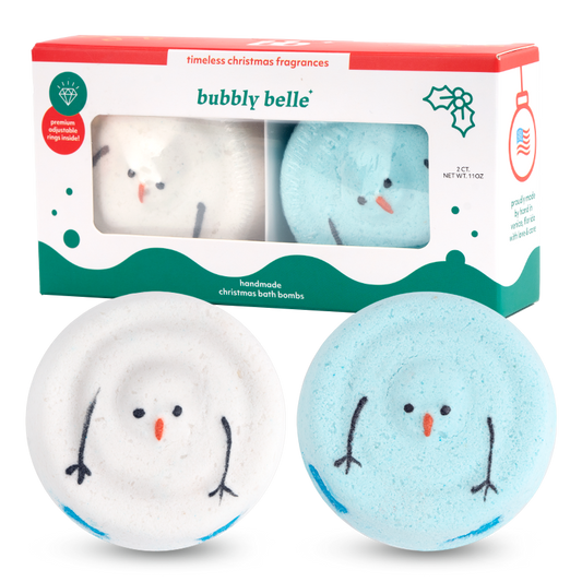 Melting Snowman - 2 Pack Bath Bombs with Rings Gift Boxed