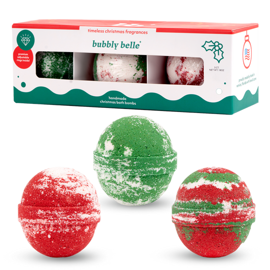 Christmas Bulb - 3 Pack Bath Bombs with Rings Gift Boxed