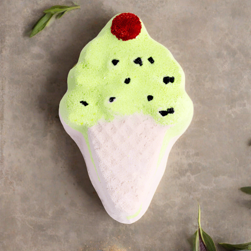 Ice Cream Cone With Cherry