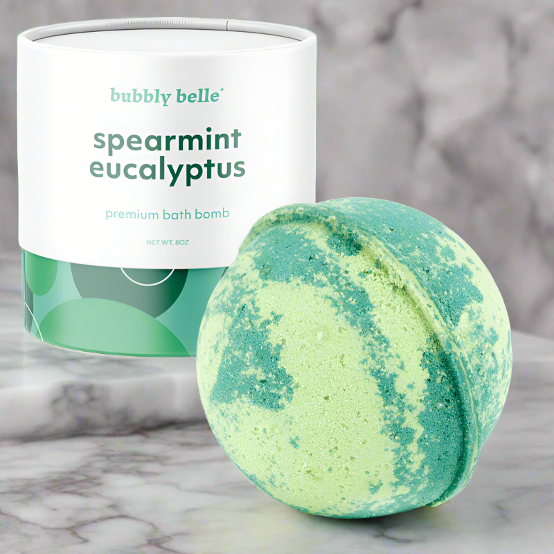 Spearmint Eucalyptus Premium 8oz Bath Bomb + .925 Sterling Silver Ring