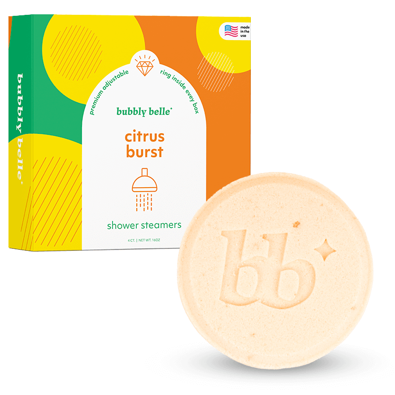 Vaporizadores de ducha Citrus Burst [paquete de 4 (1 libra)+anillo+bolsa de ducha]